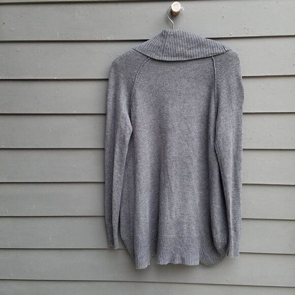Loft Wool Blend Gray Open Front Cardigan Sweater size Medium - Picture 6 of 10